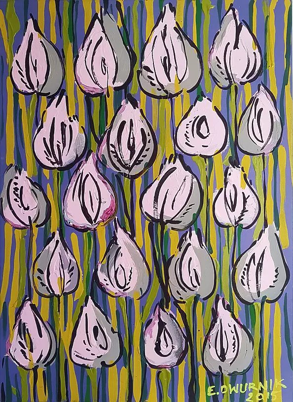 Edward Dwurnik - Pink tulips - year 2015