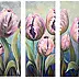 Małgorzata Mutor - Pink tulips triptych