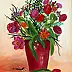 Jadwiga Rudnicka - Tulipany w czerwonym wazonie