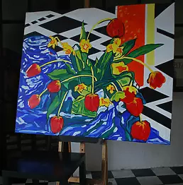 Bożena Siewierska - Tulips in the glass.