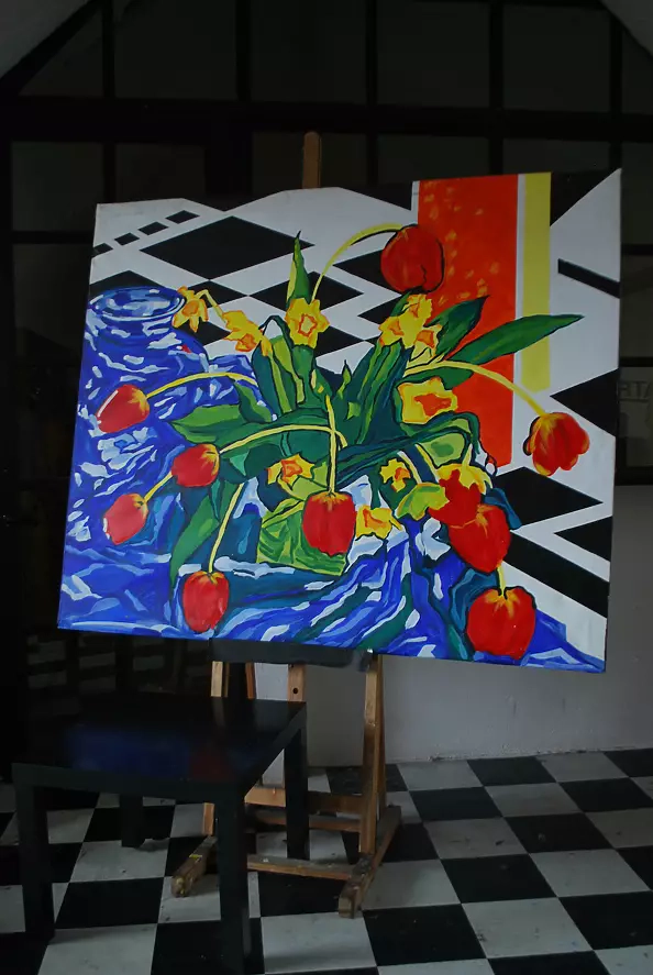 Bożena Siewierska - Tulipany w szkle.