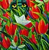Wiesława Burnat, Tulipany, Obraz akrylowy - płótno, 24 x 30