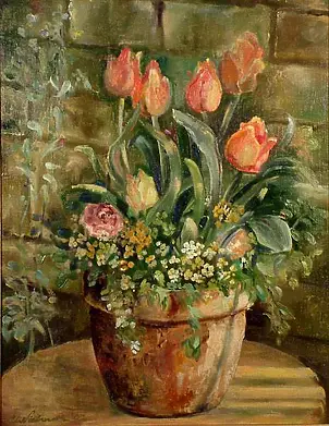 Urszula Nieborak - Tulips in pot