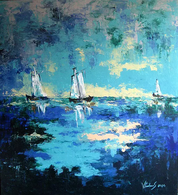 Jerzy Stachura - turquoise evening