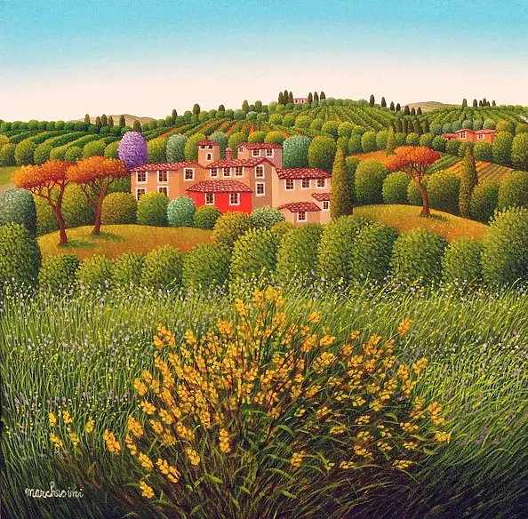 Cesare Marchesini - Miasteczko Toskańskie