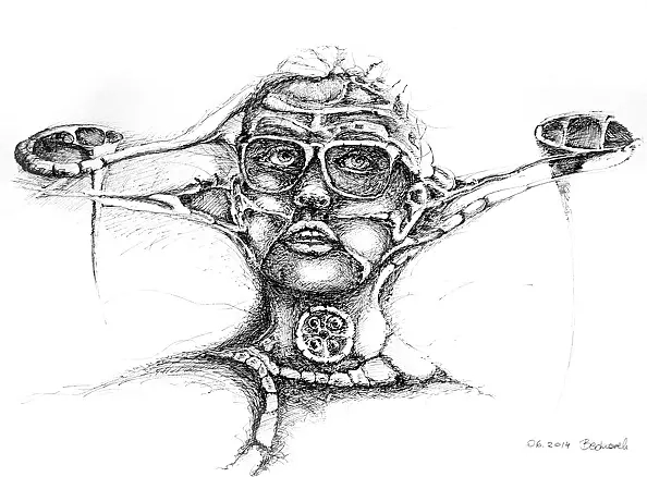 Jacek Bednarek - The woman's face surrealistic