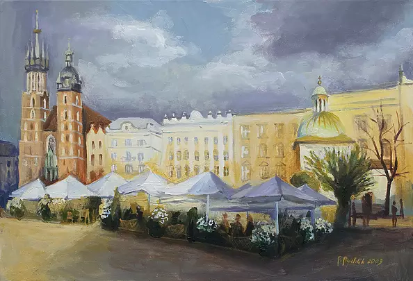 Renata Rychlik - Two churches in Krakow's Market