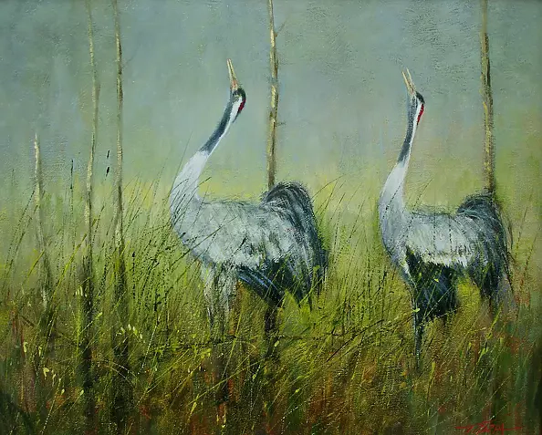 Tadeusz Gazda - two cranes