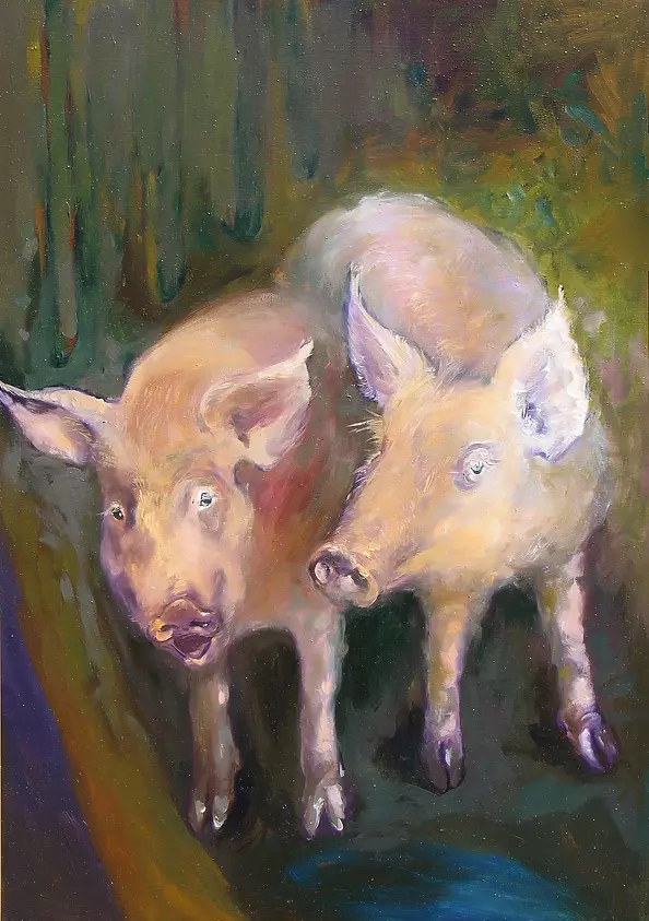 Justyna Szałamacha - Two piglets II