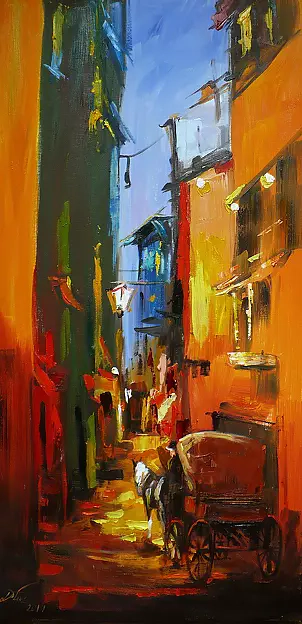 Dorota Łaz - Alley with horse-drawn carriage 1