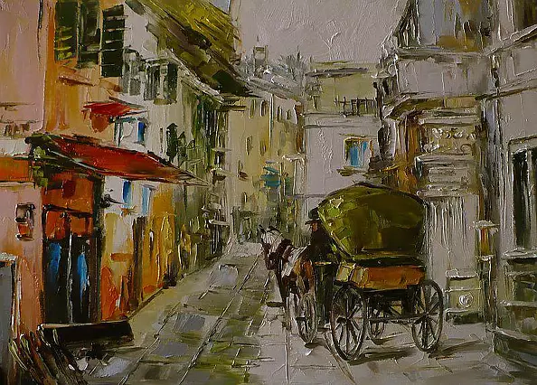 Dorota Łaz - Alley with horse-drawn carriage