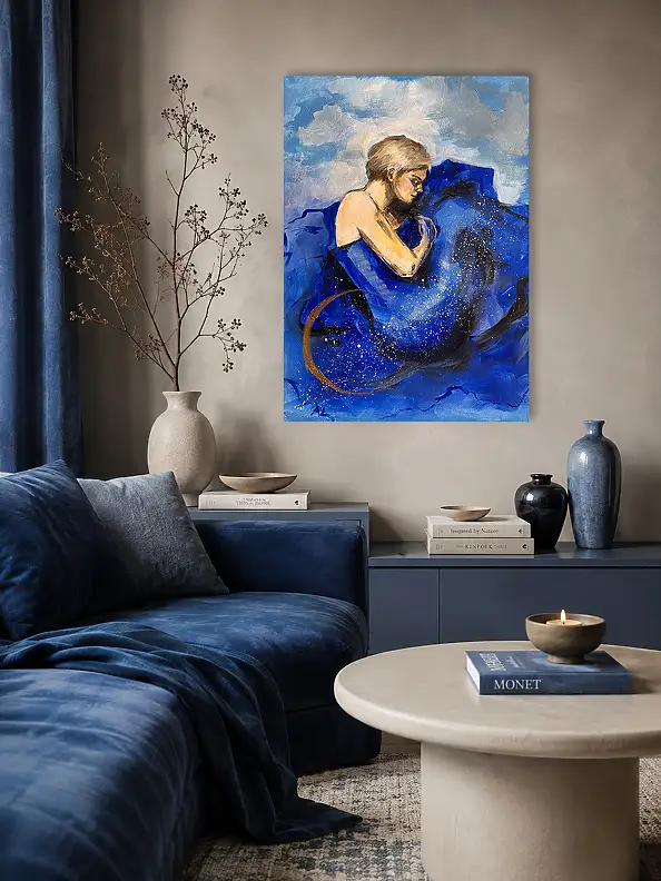Adriana Laube, "Ubrana w noc", Obraz akrylowy - płótno, 50 x 70