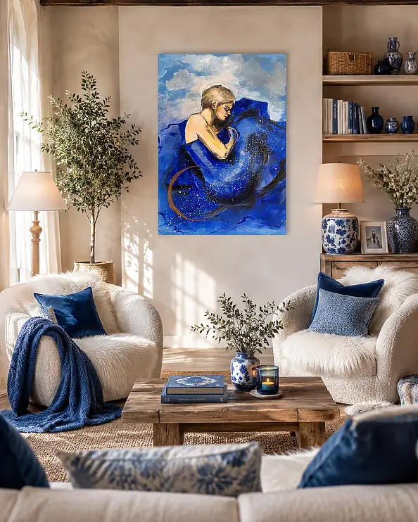 Adriana Laube, "Ubrana w noc", Obraz akrylowy - płótno, 50 x 70