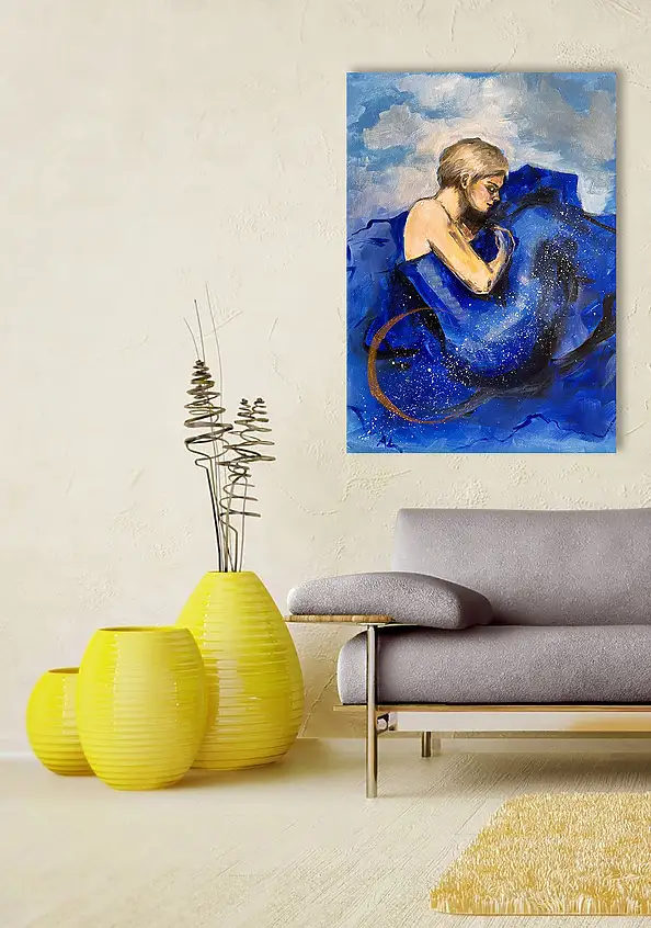 Adriana Laube, "Ubrana w noc", Obraz akrylowy - płótno, 50 x 70