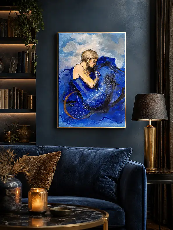 Adriana Laube, "Ubrana w noc", Obraz akrylowy - płótno, 50 x 70