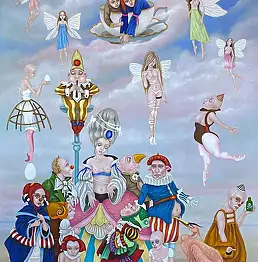 Michalina Czarniecka, Мы убегаем - из серии: Однажды с братом, Масляная картина - холст, 60 x 80