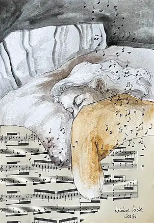 Adriana Laube, "Ukojenie", Akwarele, Inne, Kolaż, Techniki mieszane - papier, 30 x 42