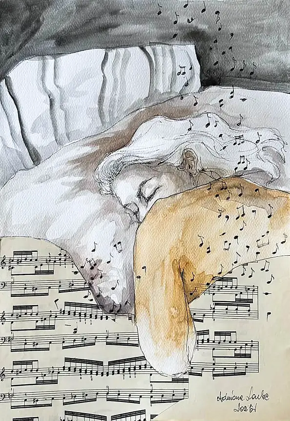 Adriana Laube, "Ukojenie", Akwarele, Inne, Kolaż, Techniki mieszane - papier, 30 x 42