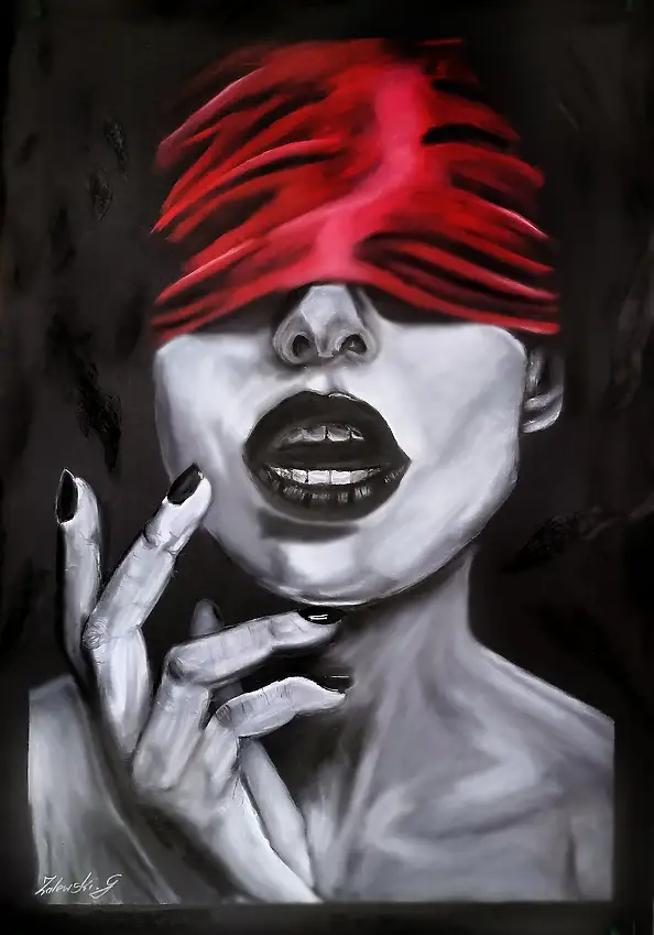 Grzegorz Zalewski, Versteckter Blick, Pastell - Papier, 70 x 100