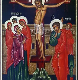 Malwina Wójcik - The Crucifixion - painted on the basis of a Carpathian, 15th c. icon  