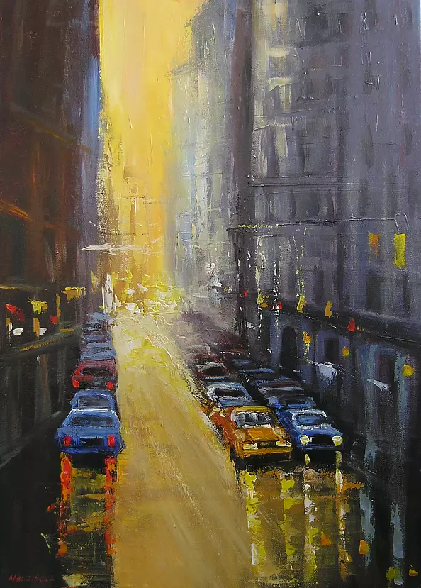 Marlena Łozińska - Street in the rain