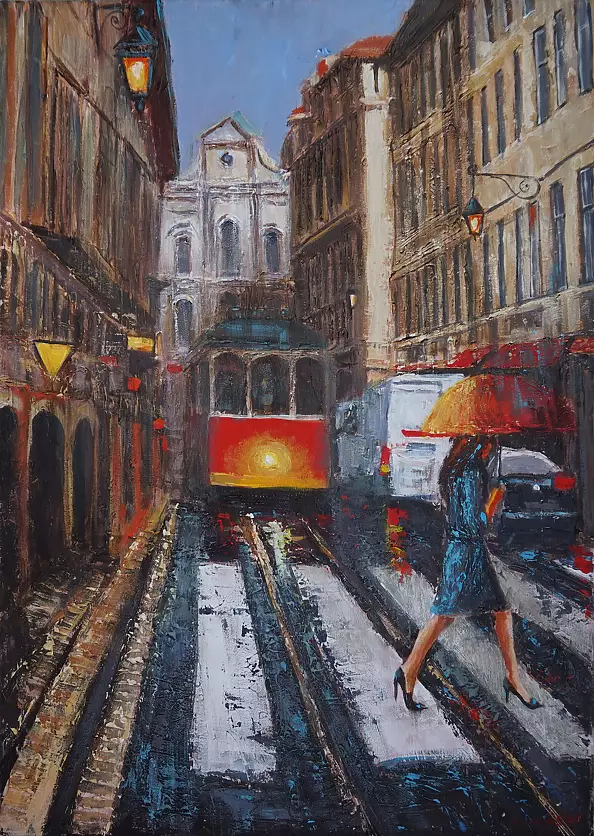 Marlena Łozińska - Ulica z tramwajem