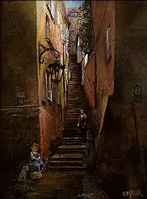 Piotr Mruk - Stone steps street in Warsaw