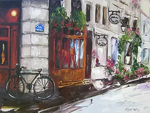 Ewa Boińska - Street with a bicycle