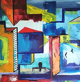 Przemyslaw Michalczuk, Fleeting Moments 2, Acrylic painting - canvas, 100 x 100
