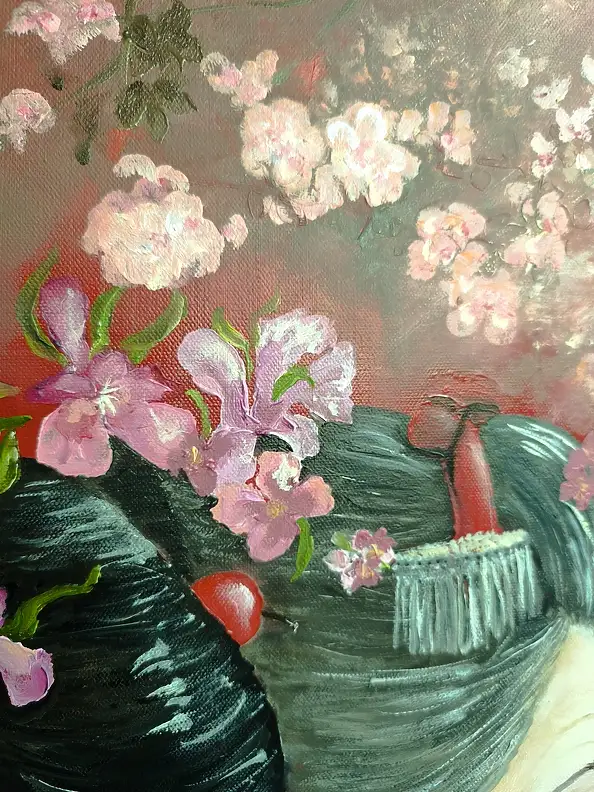 Monika Muszyńska, The fleetingness of sakura, Oil painting - canvas, 120 x 80