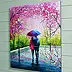 Olha Darchuk, Under the Umbrella of Spring, Obraz olejny - płótno, 50 x 60