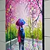 Olha Darchuk, Under the Umbrella of Spring, Obraz olejny - płótno, 50 x 60
