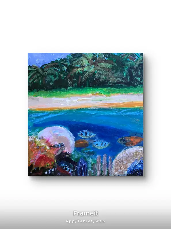 Krystyna Mościszko, Underwater 3, Obraz akrylowy - płótno, 40 x 40