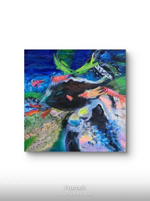 Krystyna Mościszko, Underwater 4, Obraz akrylowy - płótno, 40 x 40