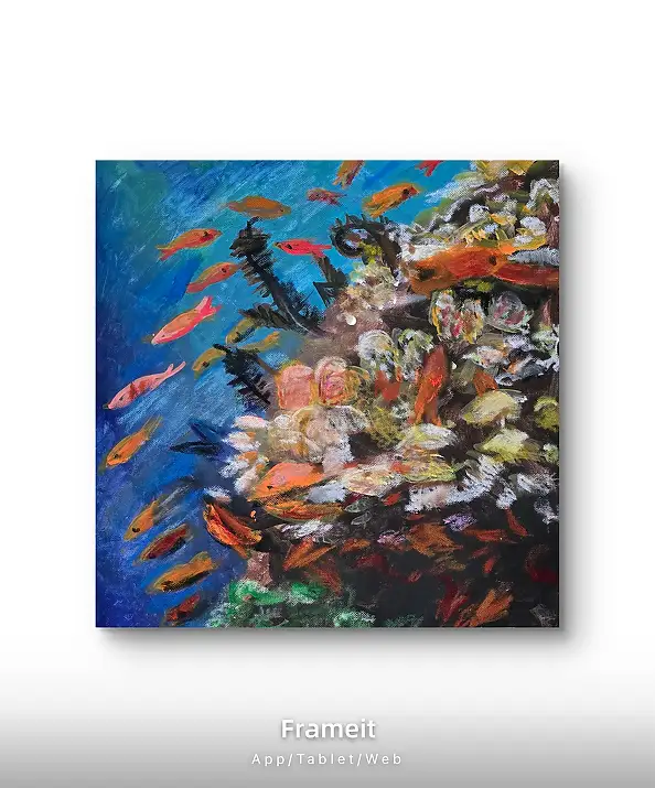 Krystyna Mościszko, Underwater, Obraz akrylowy - płótno, 40 x 40