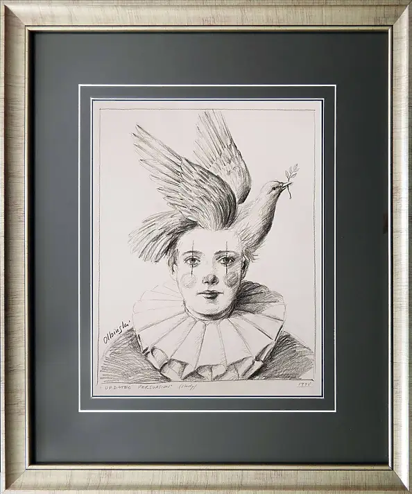 Rafał Olbiński, Update Persuasion, 1998, crayon, Pencil - paper, 50 x 65