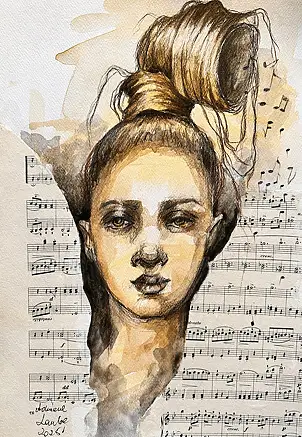 Adriana Laube, "Usłysz mnie", Akwarele, Inne, Kolaż, Ołówek, Techniki mieszane - papier, 30 x 42