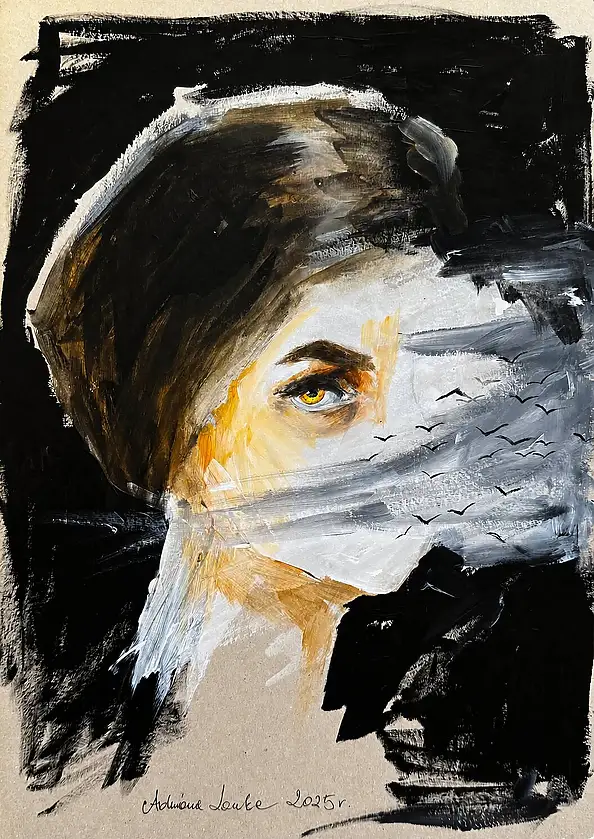 Adriana Laube, "Consapevolezza", Dipinto acrilico - cartone/cartoncino, 30 x 42