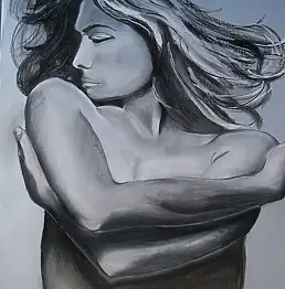 ilona jankowska wojtek, Vanessa, Pastel, Węgiel - papier, 70 x 100