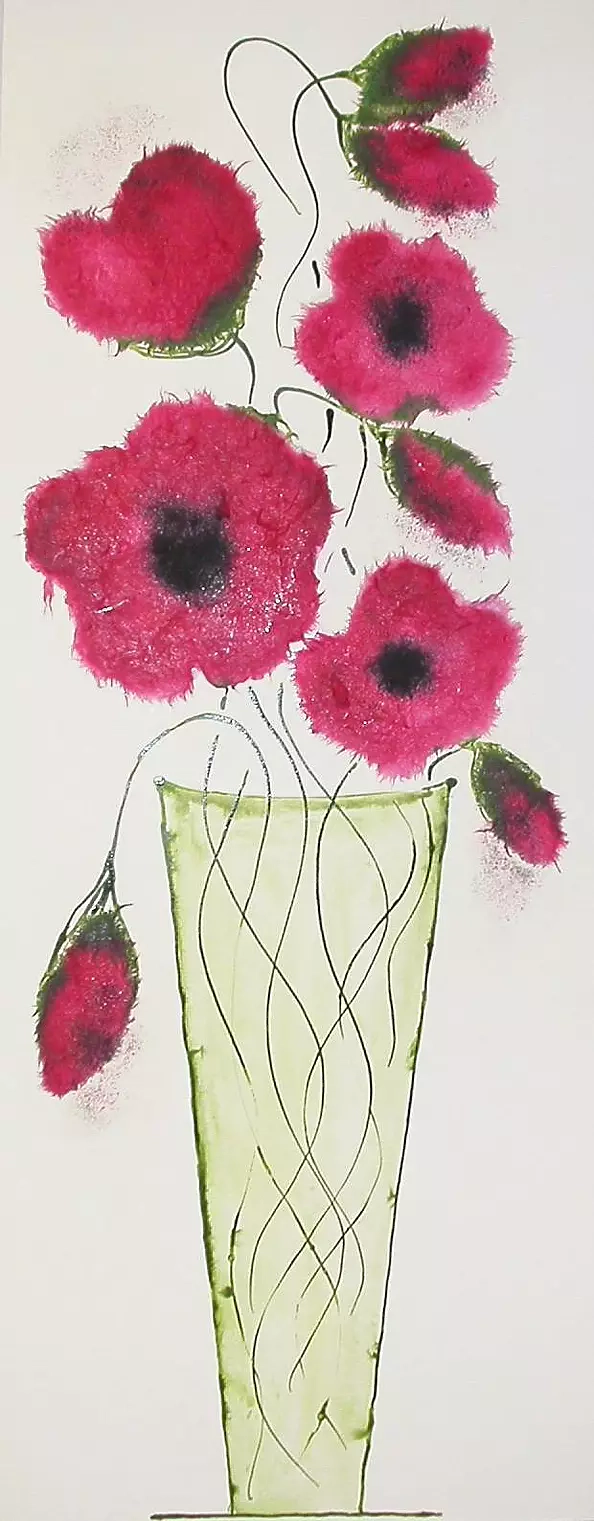 Rachel McCullock - Vase of poppies