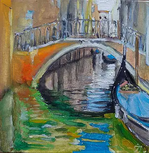 Dariusz Żejmo, Venetian sketchbook 69, Obraz olejny, Ołówek - płyta, płótno, 30 x 30