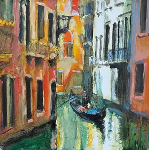 Dariusz Żejmo, Venetian sketchbook 71, Obraz olejny, Ołówek - płyta, płótno, 30 x 30