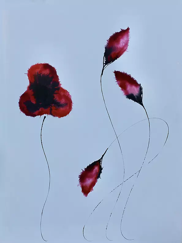 Rachel McCullock - Vermillion Blooms I