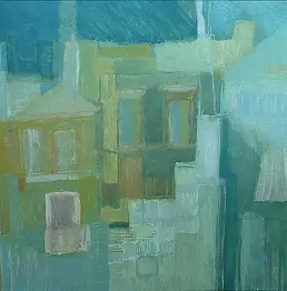 Anna Sąsiadek - Vieste Oil on the plate | 90 × 70 cm | A silver metal frame