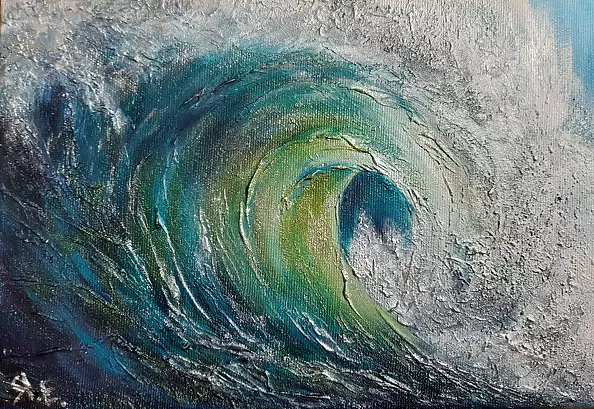 Yana Yeremenko - "WAVE-3", AKRYLIC PAINTING, SEA
