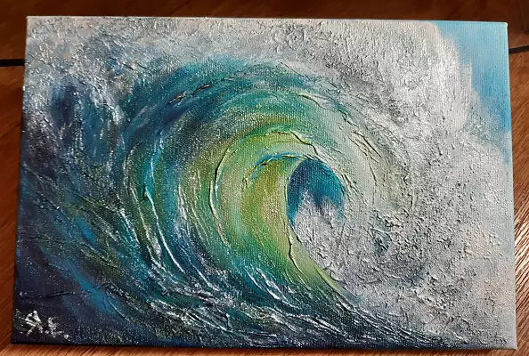 Yana Yeremenko - "WAVE-3", AKRYLIC PAINTING, SEA