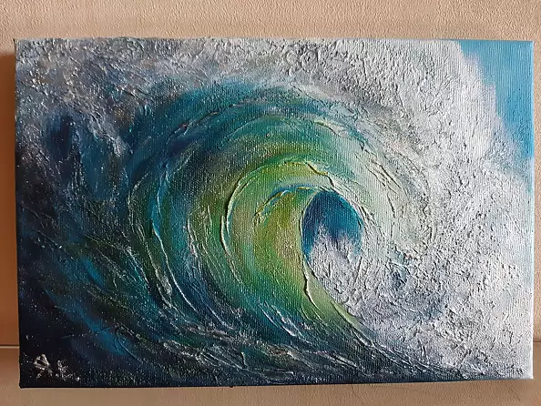 Yana Yeremenko - "WAVE-3", AKRYLIC PAINTING, SEA