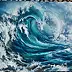 Yana Yeremenko - "WAVE"/"STORM-2"  seascape  pasteldrawing
