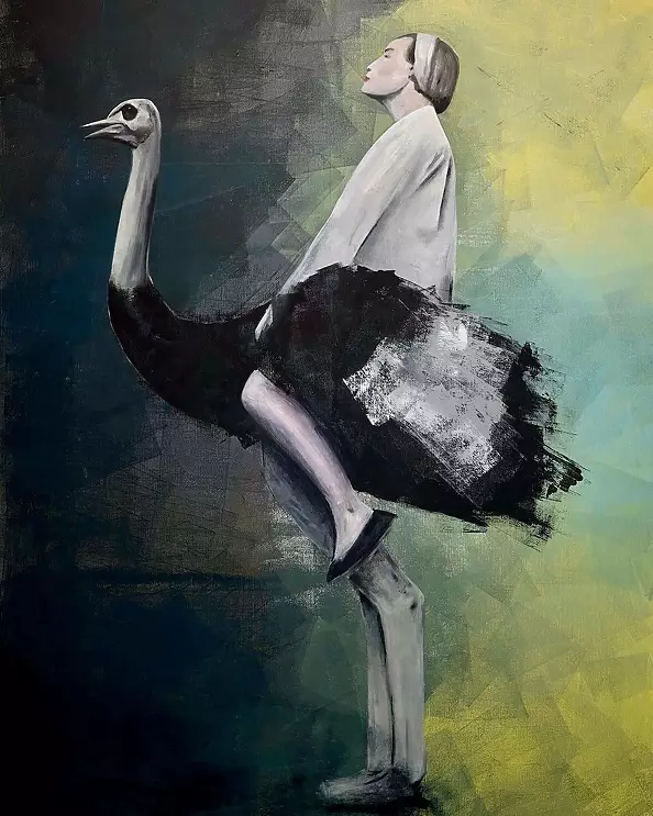 Michal Widelski - WOMAN AND OSTRICH