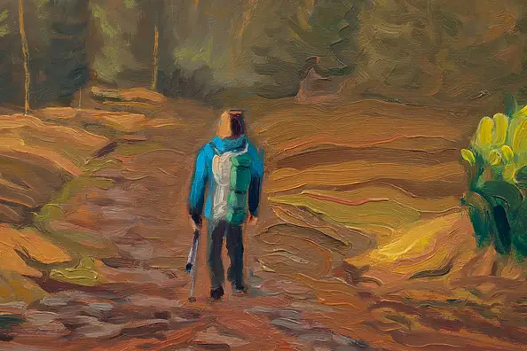 Wojciech Pater, W Drodze, Obraz olejny - płyta, 125 x 55
